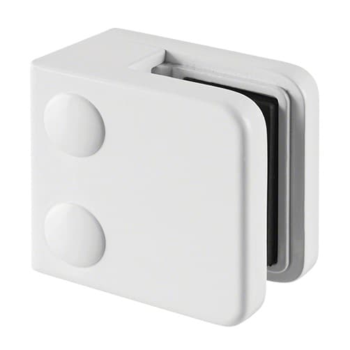 White Glass Clamp - Square - 6mm to 10mm Glass Thickness