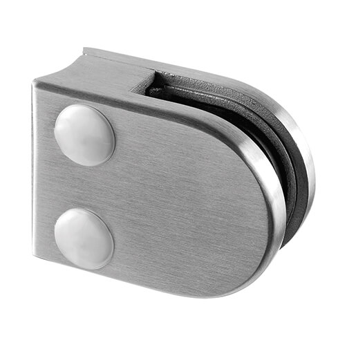 Stainless Steel Glass Clamp - D Shaped - 6mm to 10.76mm Glass Thickness - Tube Mount