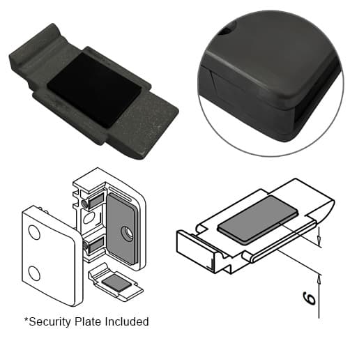 Black Glass Clamp - Model 42 - Security Plate