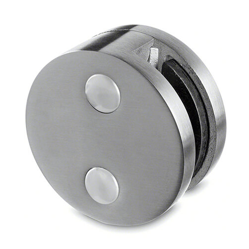 Stainless Steel Round Glass Clamp - for Glass up to 12mm Thickness - One Way