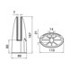 Stainless Steel Oval Floor Mounting Base Glass Clamp Diagram