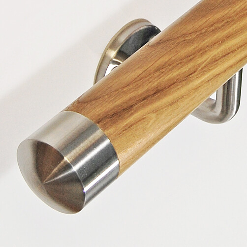 Stainless Steel Hardwood Handrail End Cap With Adapter Example