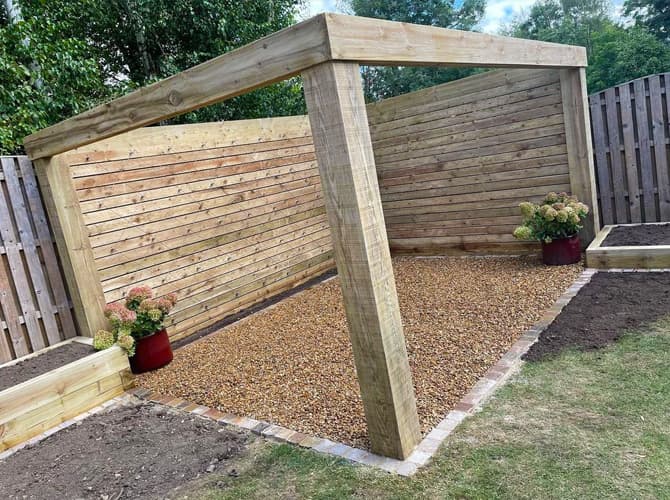 Garden Pergola with Wire Trellis Green Wall System