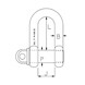Lifting Shackle - Standard Pin - PH High Tensile Diagram