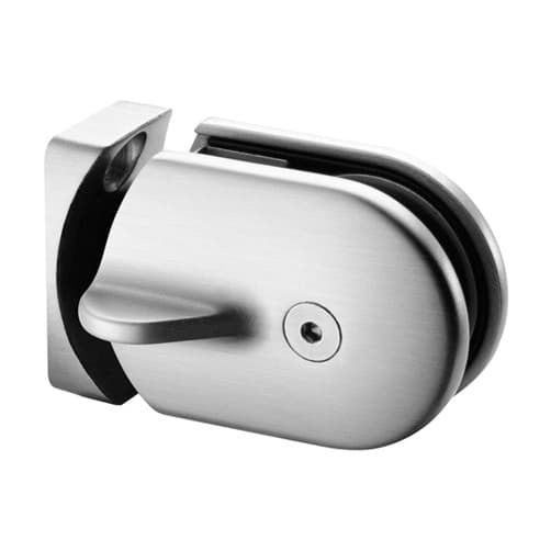 Flat to Glass Door Lock/Latch - D-Shaped Clamp