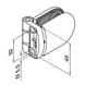 Flat to Glass Hinge - D-shaped Clamp - Dimensions