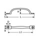 Stainless Steel Pull Handle Shaker Style D Shaped - Two Hole Diagram