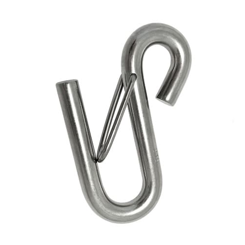 Stainless Steel Long Arm S Hook with Safety Latch