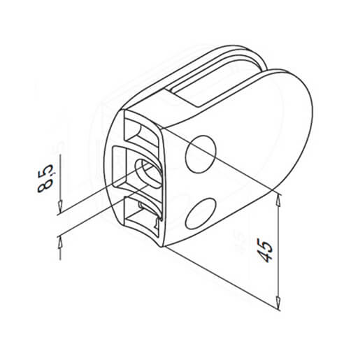 Sheet Infill Clamp - Tube Mount - Dimensions