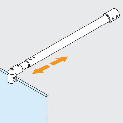 Shower Screen Support - Telescopic Arm - Position