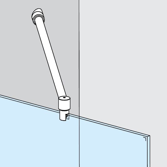 Wall to Glass Shower Screen Support Arm - 45 Degree