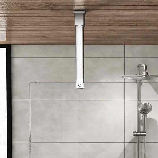 Shower Screen Support Arm - Ceiling to Glass - Square