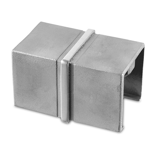 Square In-line Handrail Connector For Glass Channel Balustrade