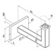 Flush Fix Square Line Tubular Handrail Bracket - Dimensions