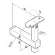 Square Adjustable Flat to Tube Mount Handrail Bracket - Dimensions
