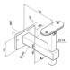 Square Adjustable Angle Flat to Flat Handrail Bracket - Dimensions