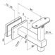 Square Adjustable Flat Handrail Bracket - Glass Mount - Dimensions