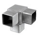 Square Flush Fit 90° 3-Way Tube Connector - Stainless Steel