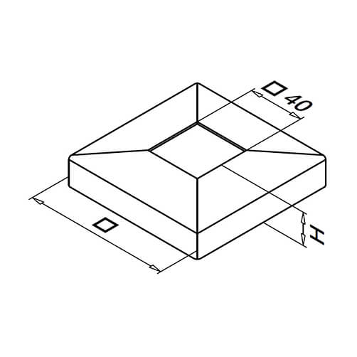 Square Balustrade Post Cover Cap Dimensions