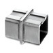 Square In-Line Flush Tube Connector - Stainless Steel