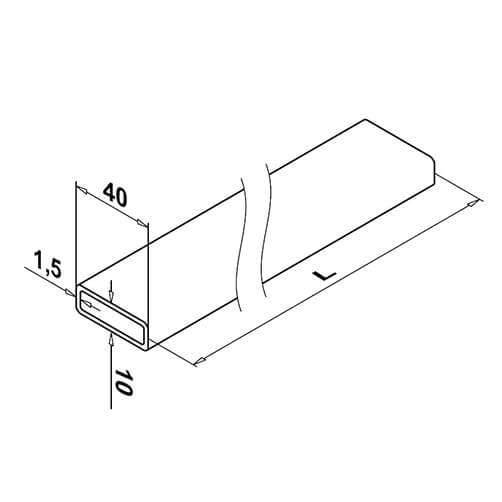 Stainless Steel Flat Profile Handrail Diagram