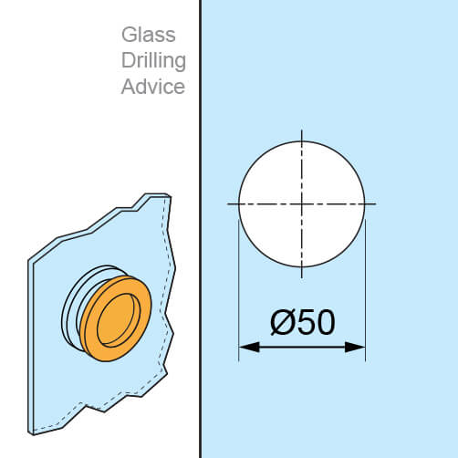 Recessed Door Grip - Circular - Glass Drilling