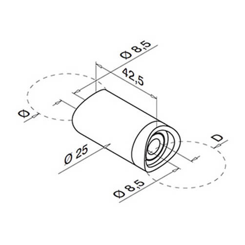 Stainless Steel Tube to Tube Spacer Bracket Dimensions