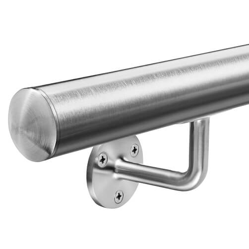 Stainless Steel Handrail with Angle Plate Bracket