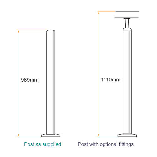 Stainless Steel Baluster Post Heights
