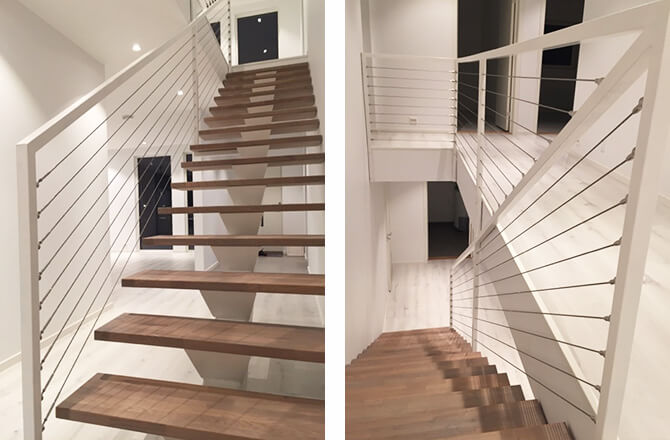 Balustrade Wire Infill on Norwegian Staircase
