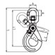 Swivel Self Locking Lifting Hook - Grade 80 - Dimensions