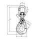 Swivel Self Locking Lifting Hook / Roller Bearing - Dimensions