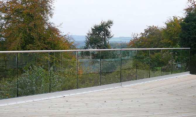 Glass Balustrade Perfectly Finished with Stainless Steel Cap Rail