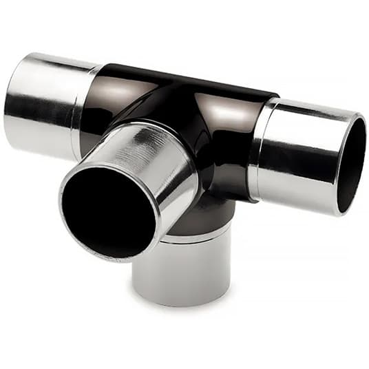 Tube Connector - Flush Tee with 90 Degree Outlet - Anthracite Finish