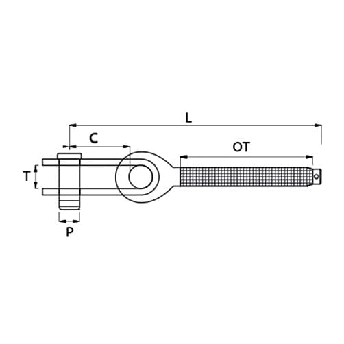 Stainless Steel Threaded Strap Toggle Stud Diagram