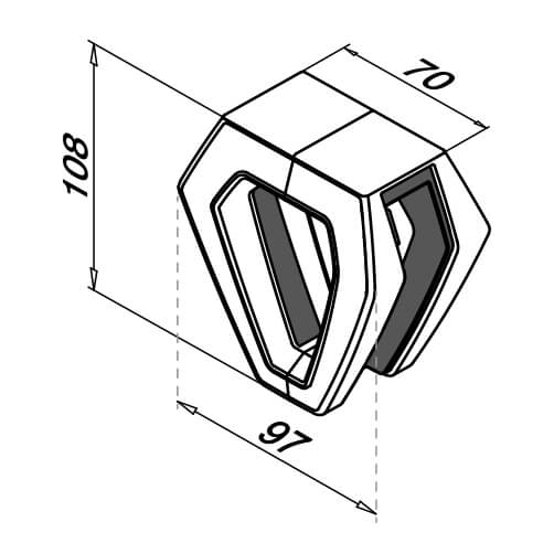 Top Glass Connector - Dimensions - Easy Glass Air