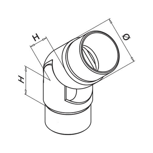 Tube Connector - Adjustable - Dimensions