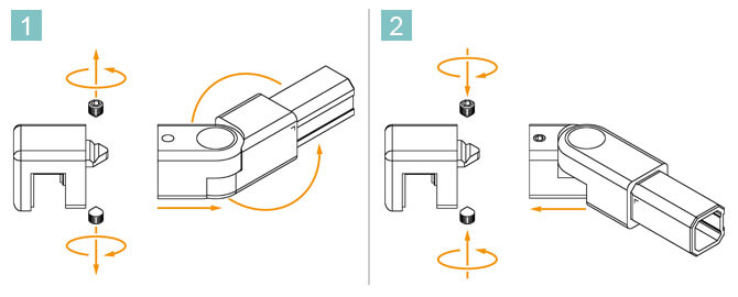 Adjustable Square Tube Connector - Assembly