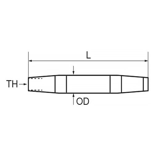 Turnbuckle Body with Metric Thread - Dimensions