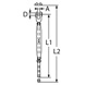 Turnbuckle Fork to Swage Stud - Dimensions