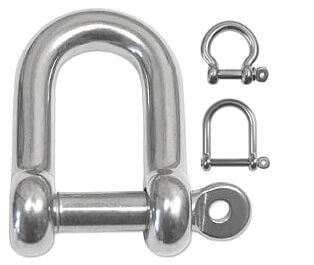 4x HEAVY DUTY M5 D Shackle MARINE GRADE Galvanized Strong Lift/Tow Chain Link UK 