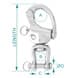 Wichard Snap Shackle Clevis Pin - Swivel - Diagram