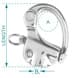 Wichard Snap Shackle - Without Swivel - Female Thread - Diagram