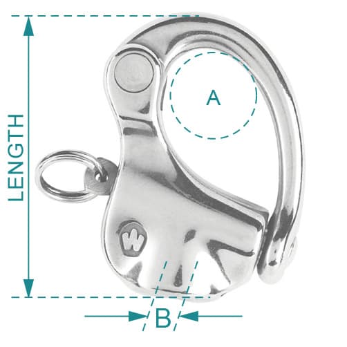 Wichard Snap Shackle - Without Swivel - Female Thread Diagram