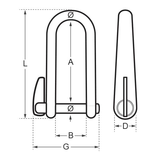 Wichard Key Pin - D Shackle Diagram