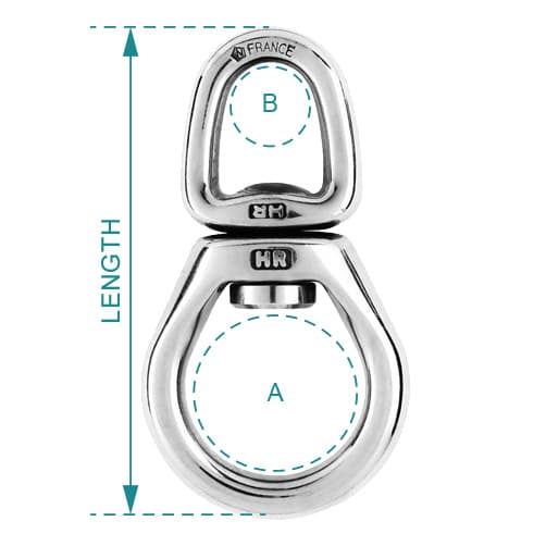 Wichard HR Stainless Steel Swivel with Large Bail - Diagram