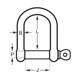 Stainless Steel Wide D Shackle Diagram
