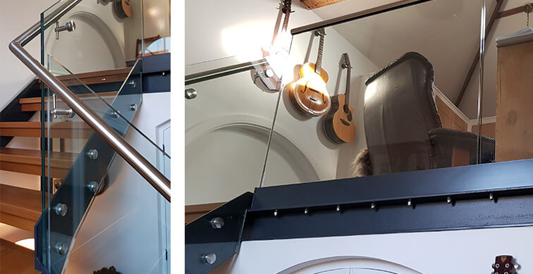 The Chapel - Powder Coated Glass Balustrade Balcony and Staircase