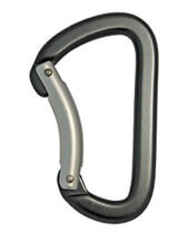 Carabiner - Bent Gate - Asymmetric D Shape - Grey