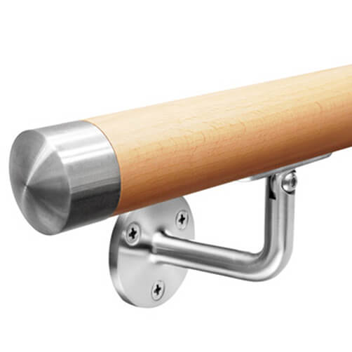 Hardwood Beech Handrail with Tilt Adjustable Bracket